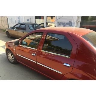 Молдинги на двери Нержавеющая сталь (4 шт.) Dacia Logan I 2008-2012 гг. фото 3