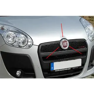 Хромированное крепление под передний эмблему (нержавейка) Fiat Doblo II 2010-2022 гг. фото 1