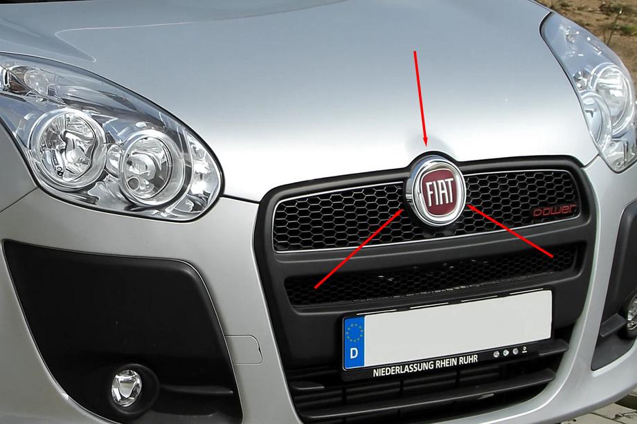 Fiat Doblo II 2010-2022 гг. Хромированное крепление под передний эмблему (нержавейка) Image