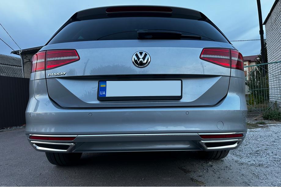 Volkswagen Passat B8 2015-2023 гг. Накладки имитация выхлопа SD/SW (2015-2018, 2 шт, нержавейка) OmsaLine - Итальянская Нержавейка Фото 6