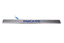 Fiat Ducato 2006-2025 гг. LED планка над номером (нержавейка) Синяя LED-подсветка фото 2