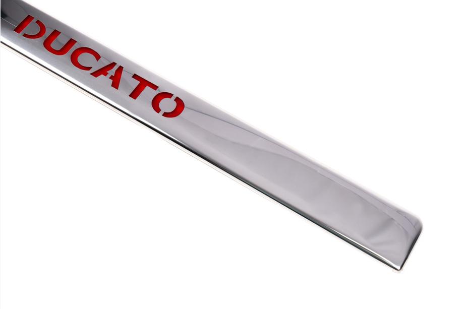 Fiat Ducato 2006-2025 гг. LED планка над номером (нержавейка) Красная подсветка Фото 4