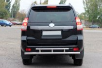 Toyota Land Cruiser Prado 150 2009-2023 гг. Задняя дуга AK002-2v2 (нержавейка) фото 2
