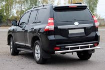 Toyota Land Cruiser Prado 150 2009-2023 гг. Задняя дуга AK002-2v2 (нержавейка) фото 3