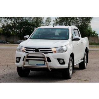 Передняя защита WT023 (нержавейка) Toyota Hilux 2015- гг. фото 1