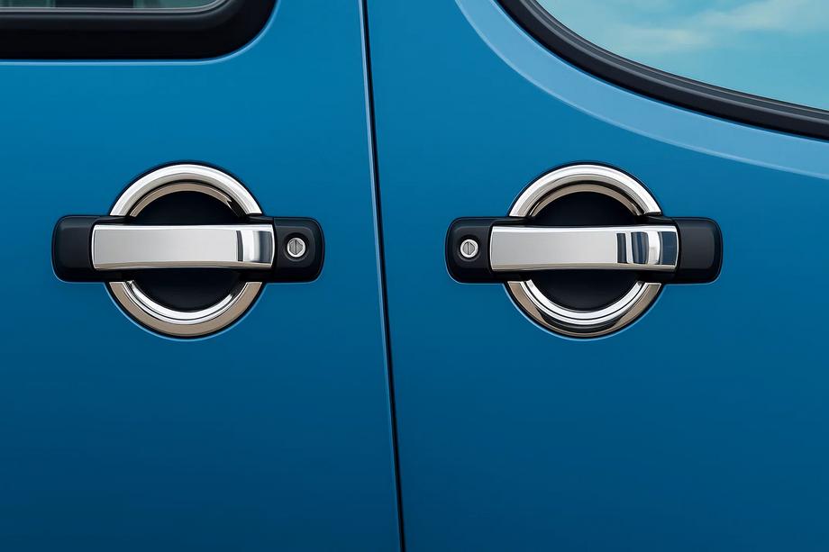 Fiat Doblo I 2001-2005 гг. Хромированные Накладки на Ручки Дверей (4 шт, Нержавейка) OmsaLine - Итальянская Нержавейка Image
