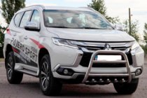 Mitsubishi Pajero Sport 2015- гг. Передняя защита WT008 (нержавейка) фото 2