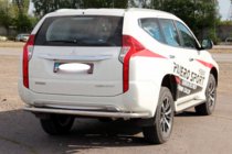 Mitsubishi Pajero Sport 2015- гг. Задняя Защита AK005 (Нержавейка) фото 6