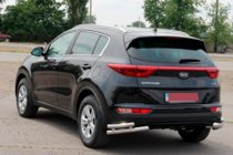 Kia Sportage 2015-2021 гг. Задняя защита двойные углы AK003 Двойной (нерж) фото 4