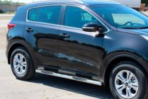 Kia Sportage 2015-2021 гг. Боковые трубы BB002 (2 шт., нержавейка) фото 1