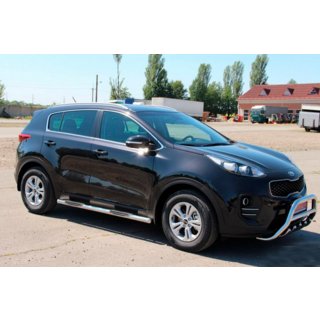 Боковые трубы BB002 (2 шт., нержавейка) Kia Sportage 2015-2021 гг. фото 3