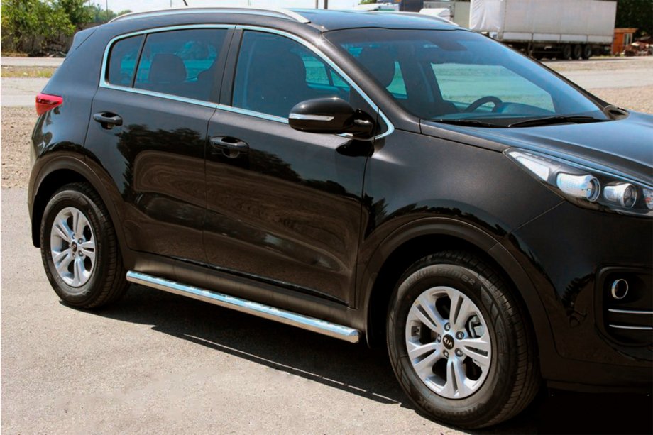Kia Sportage 2015-2021 гг. Боковые трубы BB001 (2 шт., нержавейка) Image