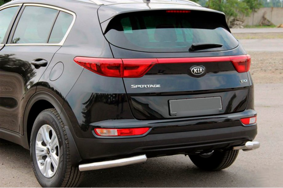 Kia Sportage 2015-2021 гг. Задняя защита углы AK003 (нержавейка) Image
