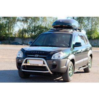 Кенгурятник WT025 (нержавейка) Hyundai Tucson JM 2004- гг. фото 2