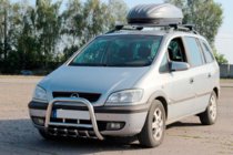 Opel Zafira A 1998-2005 гг. Кенгурятник QT006 (нержавейка) фото 2