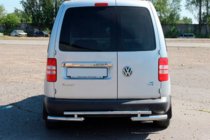 Volkswagen Caddy 2010-2015 гг. Задняя дуга AK003-2 (2 шт., нержавейка) фото 3