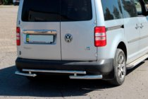 Volkswagen Caddy 2010-2015 гг. Задняя дуга AK003-2 (2 шт., нержавейка) фото 1