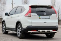 Honda CRV 2012-2016 гг. Задняя дуга AK002-двойная (нержавейка) фото 3