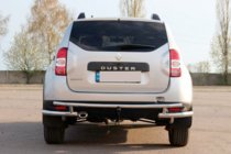 Renault Duster 2008–2017 гг. Задняя дуга AK005-Special (нерж. сталь) фото 2