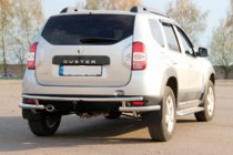 Renault Duster 2008–2017 гг. Задняя дуга AK005-Special (нерж. сталь) фото 3