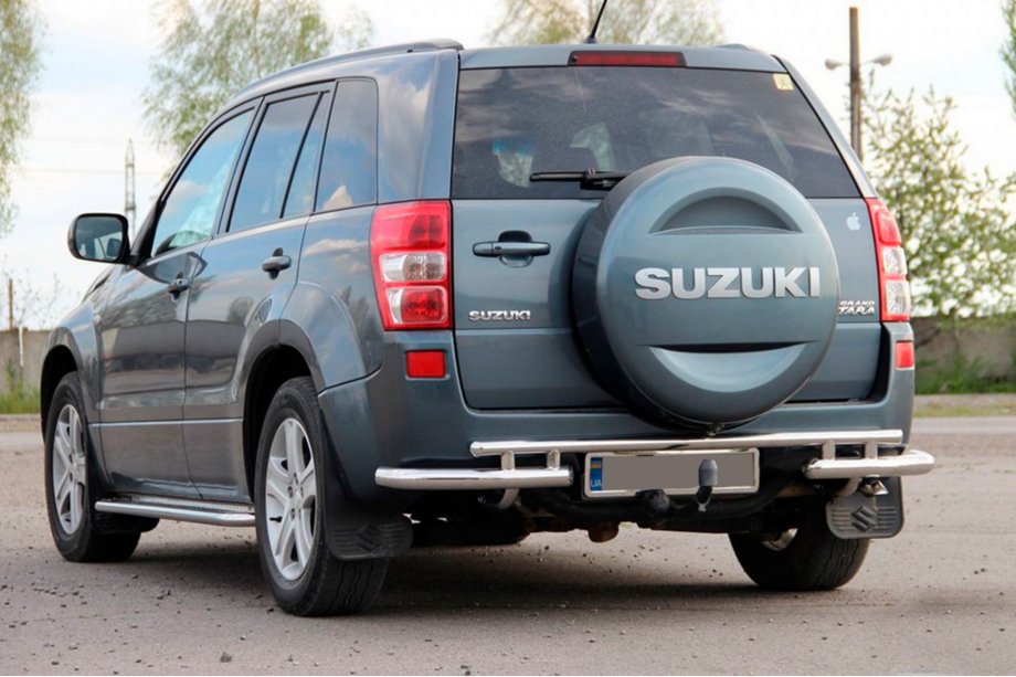 Suzuki Grand Vitara 2005-2017 гг. Задняя защита AK005-3 (нержавейка) Image