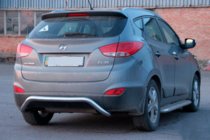 Hyundai IX-35 2010-2015 гг. Задняя защита AK007 (нержавейка) фото 2