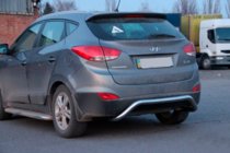 Hyundai IX-35 2010-2015 гг. Задняя защита AK007 (нержавейка) фото 3