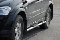 SsangYong Kyron 2005-2014 гг. Боковые трубы BB002 (2 шт., нержавейка) фото 1