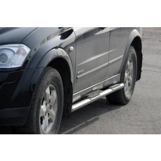 Боковые трубы BB002 (2 шт., нержавейка) SsangYong Kyron 2005-2014 гг. фото 1