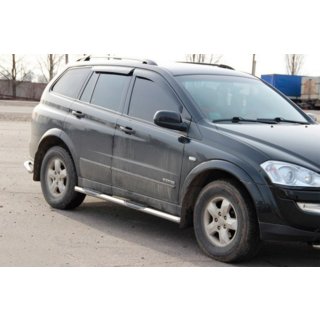 Боковые трубы BB002 (2 шт., нержавейка) SsangYong Kyron 2005-2014 гг. фото 3