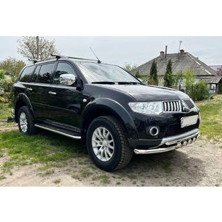 Передняя защита ST015 (нержавейка) Mitsubishi Pajero Sport 2008-2015 гг. фото 1