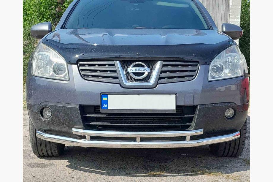 Nissan Qashqai 2010-2014 гг. Передняя двойная дуга ST014 (нержавейка) Image