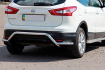 Nissan Qashqai 2014-2021 гг. Задняя дуга AK007-Plus (нержавейка) фото 1