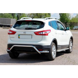 Задняя дуга AK007-Plus (нержавейка) Nissan Qashqai 2014-2021 гг. фото 4