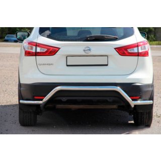 Задняя дуга AK007-Plus (нержавейка) Nissan Qashqai 2014-2021 гг. фото 2