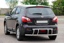 Nissan Qashqai 2010-2014 гг. Задняя дуга AK011 (нержавейка) фото 1