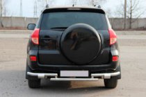 Toyota Rav 4 2006-2013 гг. Задняя защита AK005-2 (2 шт., нержавейка) фото 2