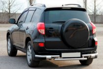 Toyota Rav 4 2006-2013 гг. Задняя защита AK005-2 (2 шт., нержавейка) фото 1