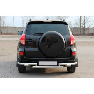 Задняя защита AK005-2 (2 шт., нержавейка) Toyota Rav 4 2006-2013 гг. фото 2
