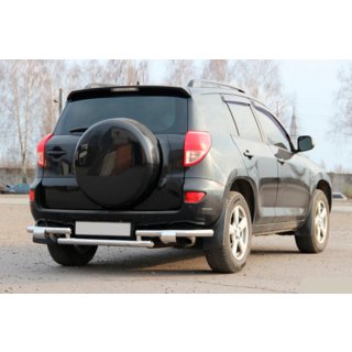 Задняя защита AK005-2 (2 шт., нержавейка) Toyota Rav 4 2006-2013 гг. фото 3