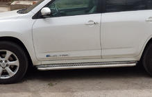 Toyota Rav 4 2006-2013 гг. Боковые Подножки Premium (2 шт., Нержавейка) фото 6
