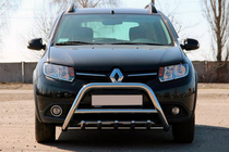 Renault Sandero 2013-2022 гг. Передняя дуга WT003 (нерж. сталь) 60 мм фото 2