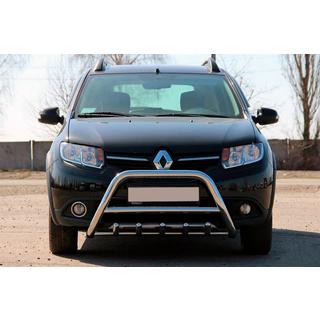 Передняя дуга WT003 (нерж. сталь) Renault Sandero 2013-2022 гг. фото 2