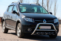 Dacia Sandero 2013-2020 гг. Передняя дуга WT003 (нерж. сталь) фото 3