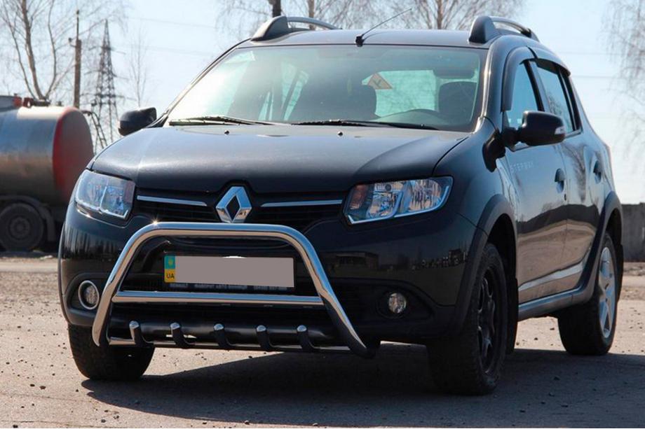 Dacia Sandero 2013-2020 гг. Передняя дуга WT003 (нерж. сталь) Image