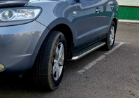 Hyundai Santa Fe 2 2006-2012 гг. Боковые Подножки Premium (2 шт., Нержавейка) фото 3