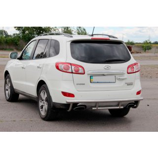 Задняя дуга AK002-2 (нержавейка) Hyundai Santa Fe 2 2006-2012 гг. фото 2