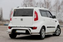 Kia Soul II 2013-2018 гг. Задняя защита AK007-2 (нержавейка) фото 4