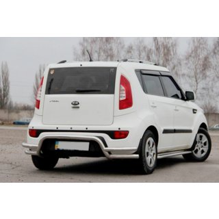 Задняя защита AK007-2 (нержавейка) Kia Soul II 2013-2018 гг. фото 4