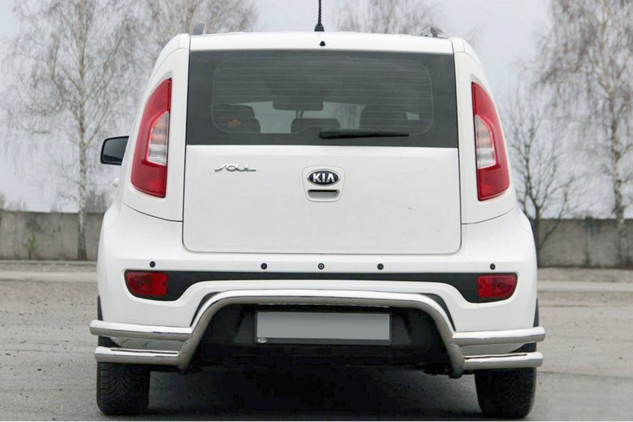 Kia Soul II 2013-2018 гг. Задняя защита AK007-2 (нержавейка) Image